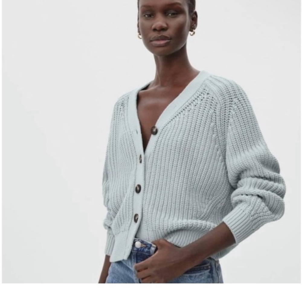 Everlane ice blue cotton Cardigan